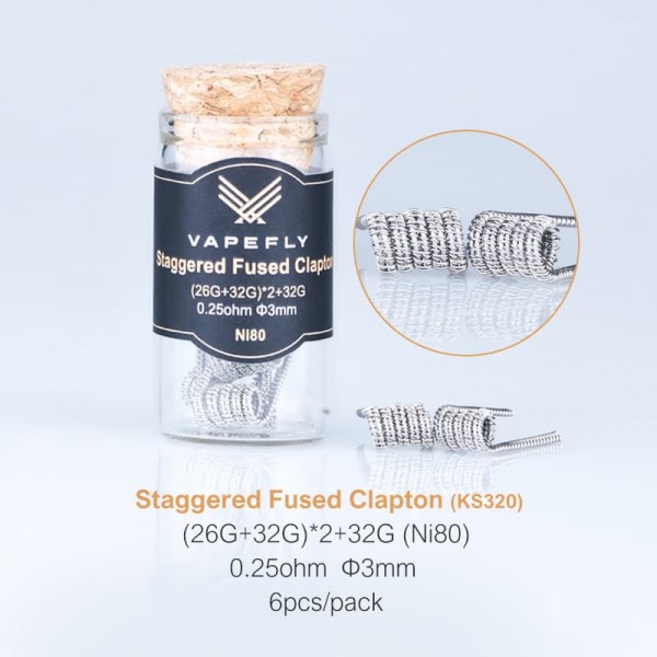 Vapefly Ni80 Staggered Fused Clapton (26G+32G)*2+32G