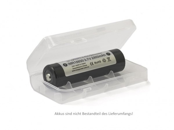 Box für 2x 18650er Akkus Transparent/Matt