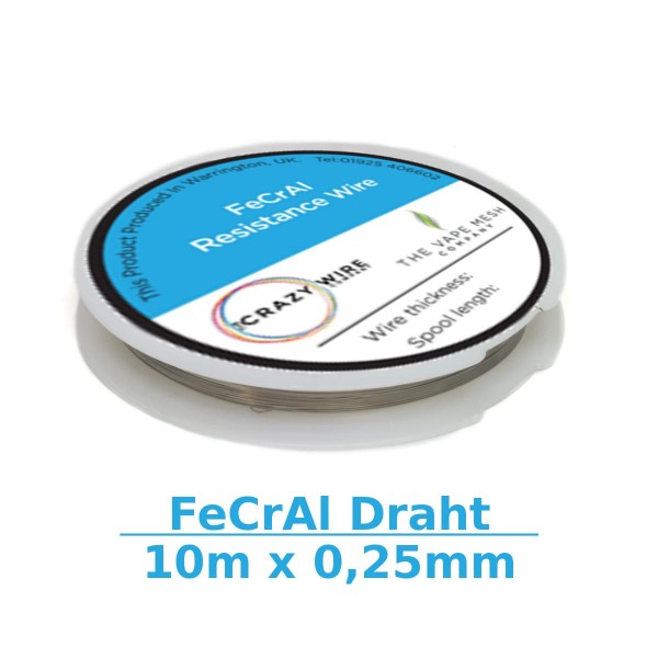 Crazy Wire FeCrAl-Draht A1 10m x 0,25mm